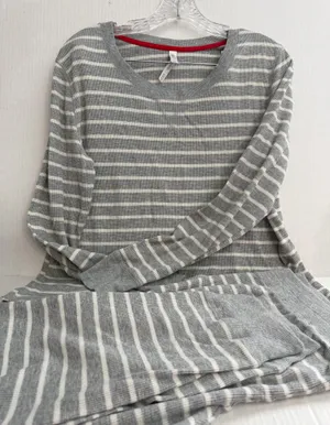 Gilligan & O’Malley Ladies Stripe Pajama Set - Cozy Long Sleeve Top & Pants thumbnail 1
