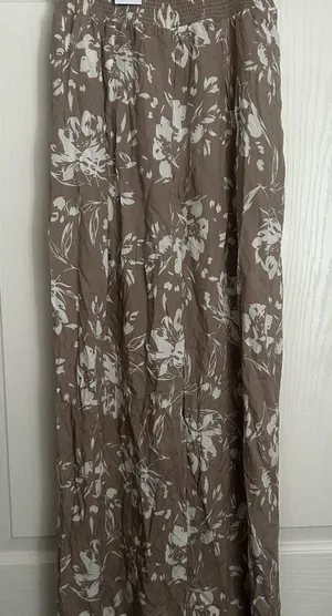 Baltic Born Floral Wide Leg pants in Brown and White thumbnail 1