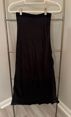 Black Free People Silk Skirt Midi thumbnail 1
