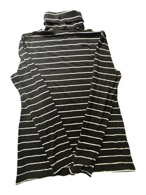Gap Women’ Striped Black & White Long Sleeve Turtleneck Top Sz L thumbnail 1