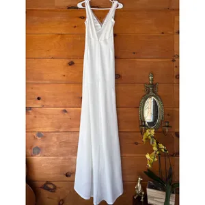 NWOT Lulus Captivating Promise White Sleeveless Mermaid Maxi Dress Bridal Gown S thumbnail 4