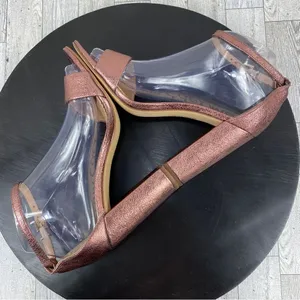 Sam Edelman Yaro Metallic Block Heel Ankle Strap Sandals Copper Pink 7‎ thumbnail 4