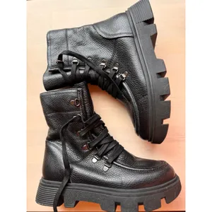 Geox Vilde Combat Boots Black Lace Up Edgy Street Style Size 38 US 8 thumbnail 3
