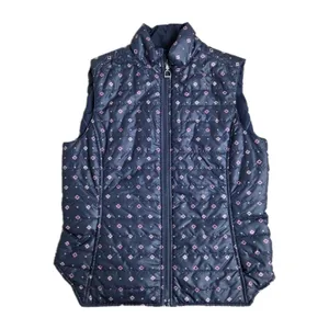 Ariat Puffer Vest Women’s Size Small Blue Floral Silver Reversible Zip Up thumbnail 9