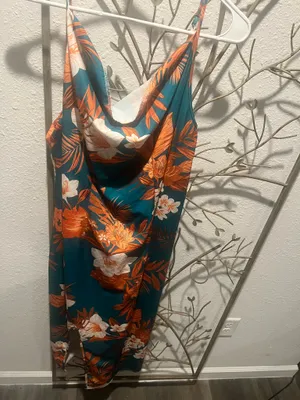 Floral satin maxi dress thumbnail 2