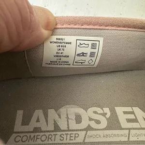 Lands'‎ End Slip On Sneakers Womens 9.5 Pink Comfort Step Knit Walking Shoes thumbnail 11