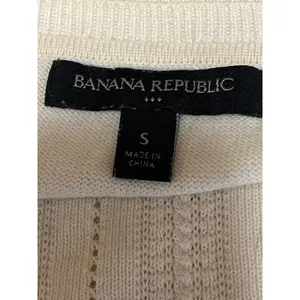 Banana Republic Women's Cream Long Sleeve Crew Neck Knit Sweater Top Size S thumbnail 5