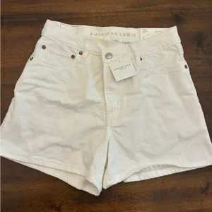 American Eagle Relaxed Shorts Strigid Women’s Size 2 White Denim Short New NWT thumbnail 1