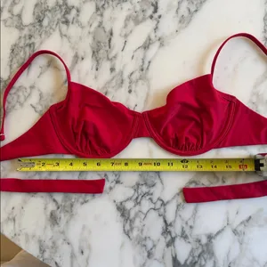 NWOT Quince Women's Italian Demi Bikini Top Red Size L thumbnail 8