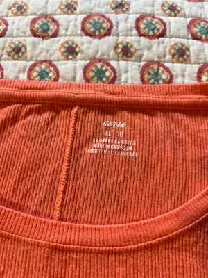 EUC Aerie Ribbed Coral Pink Long Sleeve Shirt size XL thumbnail 2