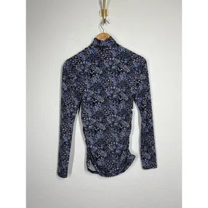 J. Crew Women’s Ruched Matte Jersey Turtleneck Top Small Coventry Floral thumbnail 5