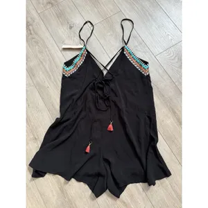 NWT Nanette Lepore Tribal Beat Romper Black Swim Coverup Size S‎ thumbnail 10