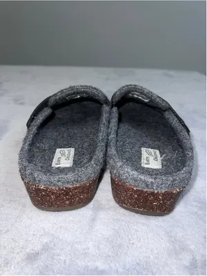 Women's Earth Origins Grey Brown Felt Clog Slippers Size 7 thumbnail 4