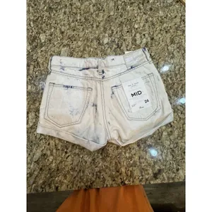 RAG‎ & BONE size 24 Rosa Mid-Rise Boyfriend Shorts White Wash $195 thumbnail 4