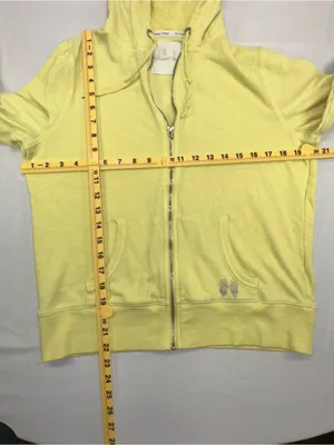 VTG Victoria's Secret Supermodel Essentials Bling Angel Wings Sweat Set Yellow L thumbnail 8