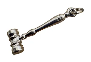 Vintage Silver Tone Gavel‎ Charm Magnetic Legal Judge Attorney Lawyer Jewelry thumbnail 1