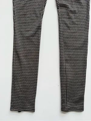 Zara Houndstooth Black/Tan High Rise Skinny Trousers Size Large thumbnail 3
