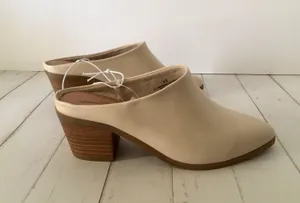 Heeled Mules, Size 5 1/2 Tan thumbnail 1