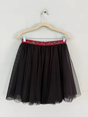 NWT Sherri Hill‎ Vintage Beaded Embroidered Black Tulle Prom Homecoming Skirt thumbnail 3