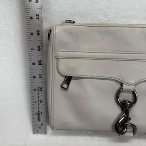 Rebecca Minkoff Crossbody Bag Leather Silver Hardware Pale Gray Small‎ thumbnail 4