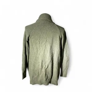 LOFT Granola Girl Open‎ Front Knit Cardigan Sweater Khaki Green Size S Pockets thumbnail 2