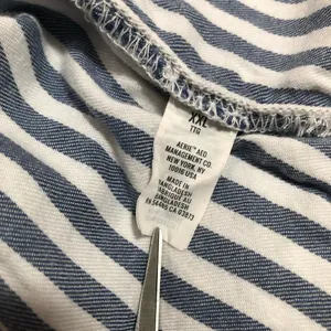 Aerie Blue and White Striped Button-Up Shirt With Pocket thumbnail 9