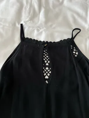 Black Crochet Detail Tank Top thumbnail 4