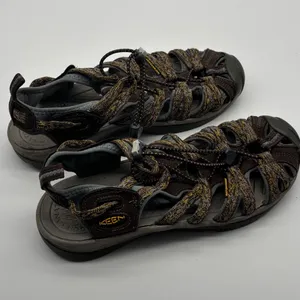 Keen Whisper Waterproof Sandals Brown Yellow Bungee Hiking Shoes Womens 8 thumbnail 3