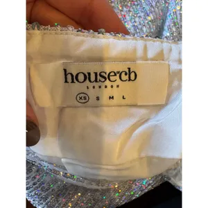 House Of CB‎ Skirt Women XS Silver Sequins Petunia Wrap Draped Mini Sexy Party thumbnail 7