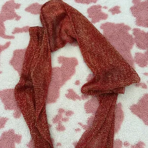 Y2K Metallic Rust Red Glitter Fringe Scarf Fairy Grunge Boho Shimmer Wrap thumbnail 3