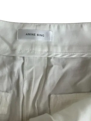 ANINE BING Candice White High Rise Linen Blend Shorts Size 40 US 10 thumbnail 8
