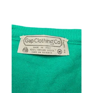 Vintage Gap Clothing Wool Grandpa Sweater Vest Gray Medium Made in Italy V Neck thumbnail 3