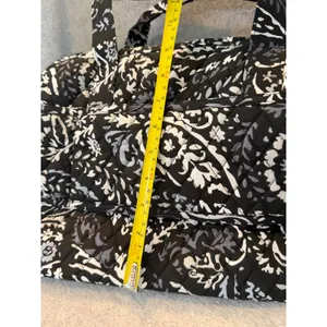 Vera Bradley Quilted Cotton Paisley Handbag Black White Grey Zip Satchel Bag thumbnail 7