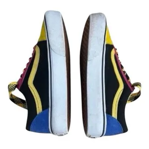 Vans Old Skool Black Blue Skate Shoes Women Size 9 Men Size 7.5 Platform Lace Up thumbnail 5