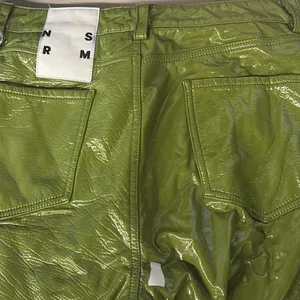 RTR SZ 30/10 green faux leather straight leg simon miller pants trouser patent thumbnail 11