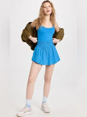 Free People Movement The Way Home Skortsie in Varsity Blue thumbnail 2