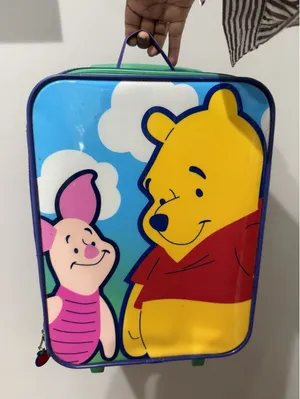 Vintage Disney Store Winnie‎ the Pooh & Piglet Rolling Suitcase Luggage Carry On thumbnail 1