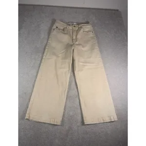 kancan wide leg crop jeans tan size 6 thumbnail 3