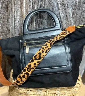 The Anthropologie Prudence Tote Bag with Removable Leopard Crossbody Strap thumbnail 1