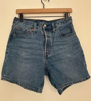 Levi's High Rise Classic Denim Button Fly Dad Shorts. 27 thumbnail 1