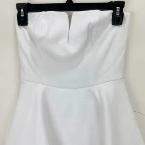 Lulus Where You Are White Strapless Romper Cute Party Bridal Vacation XS NWT thumbnail 8
