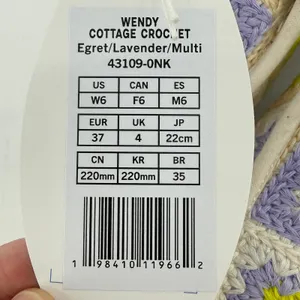 Hey Dude Wendy Cottage Crochet Slip On Shoe Lavender Women‎ 6 Granny Square NWT thumbnail 8
