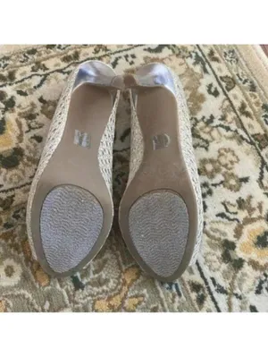 Audrey Brooke Silver Metallic Peep Toe Platform Heel Cocktail Wedding Prom thumbnail 7