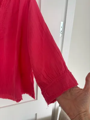 Natural Life pink cotton gauze peasant boho blouse 3/4 sleeve size L thumbnail 3