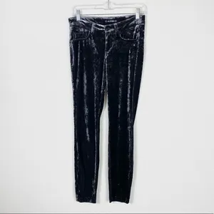 NWOT Cambio Lea Navy Crushed Velvet Skinny Pants thumbnail 3