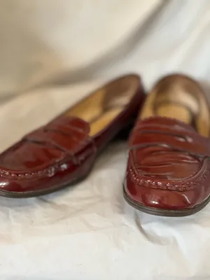 Polo by Ralph Lauren Women's Burgundy Patent Leather Loafers thumbnail 3