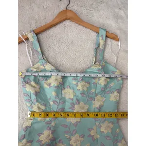 Lulus Immaculate Chicness Mint Blue Floral Brocade Midi Dress Size Small NWT thumbnail 7