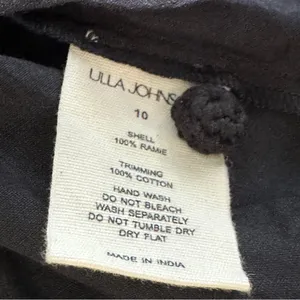 Ulla Johnson Handmade Kai Ramie black flounce Goth feminine blouse 10 thumbnail 13