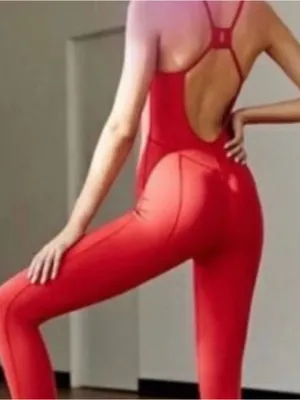 FP Movement Side To Side Performance Onesie in Neon Coral FREE PEOPLE thumbnail 2