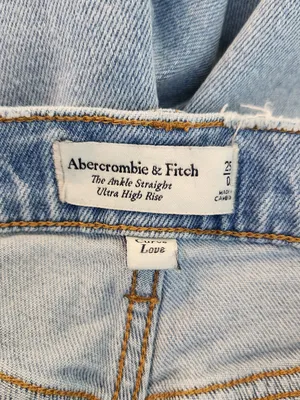 Abercrombie & Fitch Light Wash Ultra High Rise Ankle Straight Jeans Size 0 thumbnail 11
